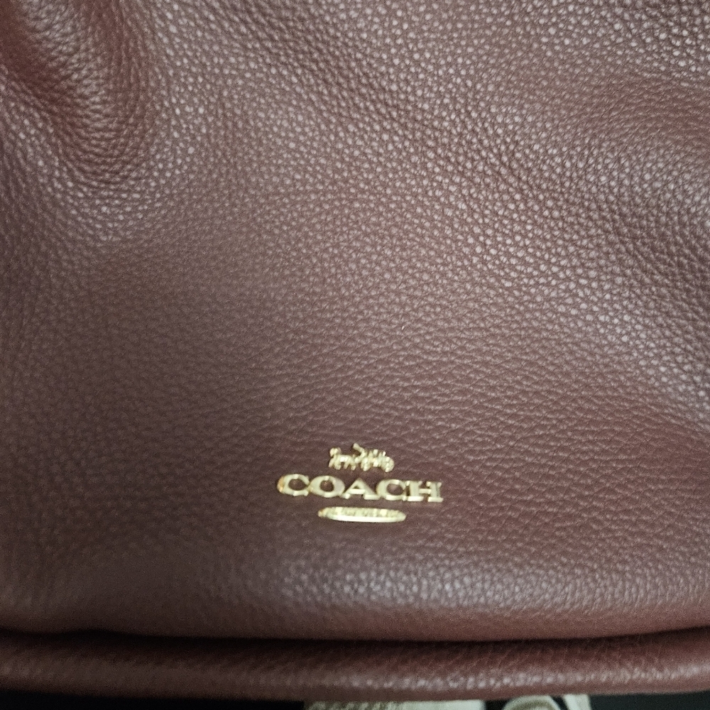 Coach Jules Hobo Burgundy Leather Shoulder Bag - Picture 2 of 9